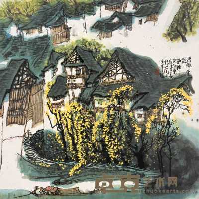 李行简 乙亥(1995)年作 苗乡金秋 镜心 68×68cm